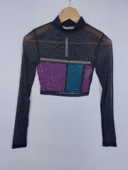 Asos *New* Womens Long Sleeve Mini Netted Top Size 6 (048-00023)