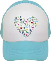 [JP DOoDLES] Heart on Kids Trucker Hat. Kids Baseball Cap is Available in Baby, Toddler, and Adult Sizes.