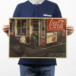 *達芬奇海報館* 60年代美國街頭的小店復古牛皮紙海報酒吧咖啡廳裝飾畫芯壁紙貼畫