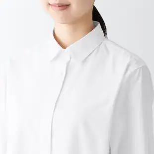 【MUJI 無印良品】女有機棉水洗平織布長袖襯衫(共6色)