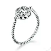 Silver plating Tree of Life Pendant Rings for Women Jewelry Weeding Finger Ring_8