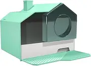 Fully Enclosed Oversized Cat Litter Box for Big Cats and Multiple Cats Easy Clean Litter Pan with Scoop and Mat