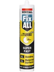 Soudal Fix All Turbo Adhesive Sealant Interior and Exterior White 290ml (122236)