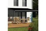 Motorised Outdoor Folding Arm Awning Retractable Sunshade Canopy Black 5.0m x 3.0m