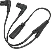 IEC 320 C8 to Dual C7 Y Split Power Cord, 1500W IEC Figure 8 Male to 2 Female 1 in 2 Out AC Power Splitter Cable for LCD Desk Lamp