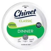 Chinet Classic White Dinner Plates, 10-3/8" 165 ct.