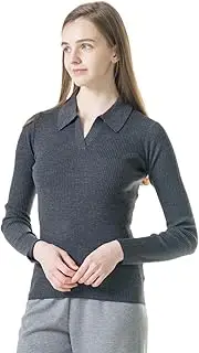 [MERINOSNUG] Australian 100% Merino Wool Women's Tops Base Layer V-Neck Long Sleeve - Thermal Moisture Wicking for Hiking