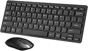 jojofuny Portable Wireless Keyboard and Mouse 2.4g Ergonomic Design for Laptop Use