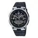 【CASIO】10年電力商務型男世界地圖膠帶雙顯錶-黑面X銀框(AW-80-1A2)正版宏崑公司貨