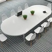 YQMHEZ Conference Table, Seminar Table with Strong Metal Frame, Workstation Desk, Training Table for 6 PeopleLarge Business Meeting Seminar Desk
