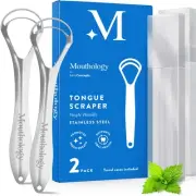 Tongue Scraper for Adults (2 Pack), Reduce Bad Breath, Metal Tongue Scraper, ...