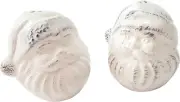 Winter Wonder Lane Arctic Enchantment Santa Salt & Pepper Shakers White Embossed