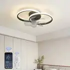 Modern Ceiling Fan with Light, Low Profile Ceiling Fan with Remote LED Dimmable