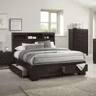 Storage Headboard Shelves Drawers FB Queen Size Bed Bedroom Furniture Rubberwood