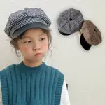 【橘魔法】千鳥紋仿皮羊毛報童帽 (畫家帽 帽子 男童 女童 兒童 童帽 童裝)