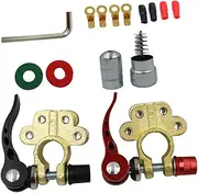 MUCKLILY 1 Set Durable Car Battery Terminal Connectors with Insulation Pads Quick Release Auto Battery Clamps