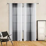 Full Multi-Colored Gradient Window Screens, Rod Curtains, Semi-Blackout Curtains