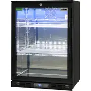 Rhino Black Glass Door Bar Fridge (Left Hinged) - SG1L-B