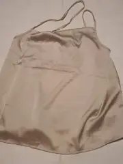 Boohoo Plus Asymmetric Satin Cowl Cami Top Size 16 Champagne