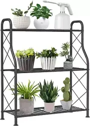 Uptyia Plant Stand,3-Tier Metal Corner Plant Shelf Racks for Indoor Outdoor G...