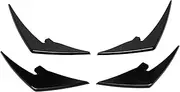 XTevu 4pcs Front Bumper Splitter Fins, ABS Light Weight Body Spoiler Canards Trim, Bright Black Front Bumper Spoiler, Compatible with M3 M4 G80 G81 G82 G83 (Black)