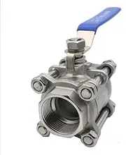 3-Way Ball Valve Stainless， 304 Stainless Steel Three Piece 1/2" 3/4" Thread Internal Thread Water Pipe Welding Valve Switch DN20 25 32 65 80, 1pcs(1 Inch)