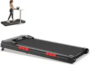 CURSOR FITNESS Compact Walking Pad Treadmill | Under Desk Design, Triple Shock Absorption, 2.5HP Quiet Motor (Incline Model) (Black)