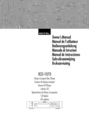 Rotel RCD-1070 CD Player Owners Manual