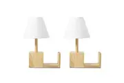Sherwood Set of 2 Marie Wooden Bedside Table Lamp with Bookshelf