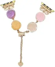 [NFGEGPKPHA] Resin Strap Watch Band Creative Colorful Rose With Fit For Iwatch98765SE Girls Aesthetic Flower40 41 42 44 45mm Wrist Women