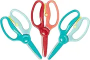 Fiskars Training Scissors for Kids 3+ with Easy Grip (3-Pack) - Toddler Safety Scissors for School or Crafting - Back to School Supplies - Turquoise, Red