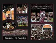 Manly Sea Eagles 2011 Premiers memorabilia frame, limited edition with COA