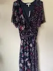 NWT Addition Elle Mauve Floral Pleated Dress, Cape Top, Summer Style 3XL