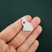 BULK 5 Cat Charms Stainless Steel Great As a Charm or For Stamping - MT425