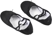 [LIFKOME] Simple Canvas Ballet Shoes Anti-Slip Sole for Yoga Folk Modern Ballroom Jazzze Size 37 Black