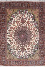 Tabriz Medallion Hand Knotted Wool Rug 207x155cm by Cyrus Rugs