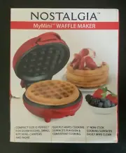 Nostalgia My Mini Waffle Maker 5" Non Stick Cook Surface (Red)