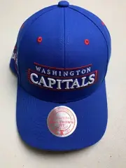 Washington DC Capitals NHL Hockey Hat Mitchell & Ness Blue Pro Snapback Cap New