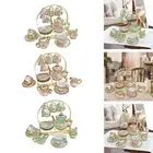 Ceramic Cups and Saucers Set Porcelain Tea Cups Set for Home Cafe Tea Party