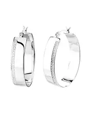 Silver 0.25 ct. tw. Lab-Grown Diamond Hoops