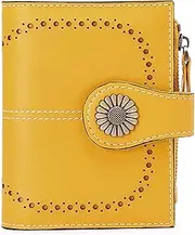 [SENDEFN] Women's Wallet Genuine Leather RFID Blocking Short Wallet with 16 Card Slots