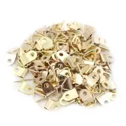 100pcs Mini Goldens Triangle D-Rings Pictures Photo Frame Hooks Hanger 10x2~'l