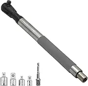 Offset Extension Wrench for Electric Drill, Impact Wrench Extender for Socket Sets,1/2" Impact Wrench Adapter with 4 Socket Converters,Power Ratchet Wrenches, Slim Design for Tight Spaces (silver)
