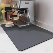 Coffee Bar Mat - Countertop Dish Drying Mat with Rubber Backing - No Water Marks