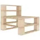 Outdoor Pallet Middle Sofa Garden Patio Lounge Seat Bench Chair Wood Natural