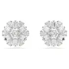 Swarovski Idyllia Stud Earrings, Mixed Cuts, Snowflake, White, Rhodium 5691483