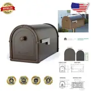 Spacious Rubbed Bronze Mailbox with Secure Closure - Modern Post Mount Design