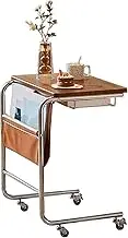 End Table End Table with Wheels Two Layer Storage Space Coffee Table Simple Style Side Table for Living Room Bedside Table Compact