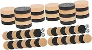 Generic 2sets Wooden Checkers Pieces Replacement for Board Games Sturdy Safe Material Design for Chess Enthusiasts and Boys and Girls Learning Chess Game Accessory