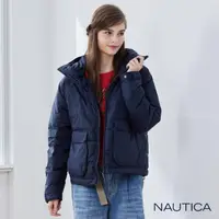 在飛比找momo購物網優惠-【NAUTICA】女裝 品牌LOOGO保暖連帽外套(深藍)